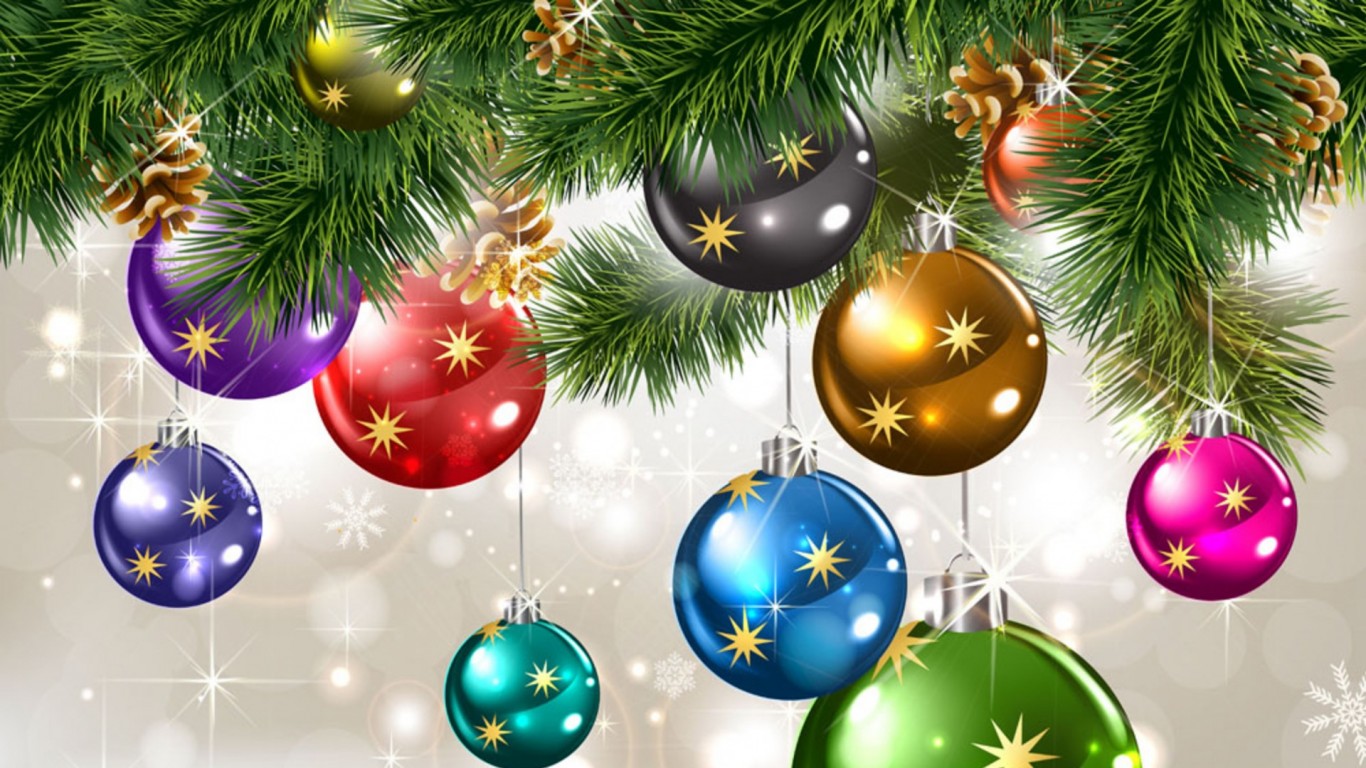 Christmas Balls Images Hd - HD Wallpaper 
