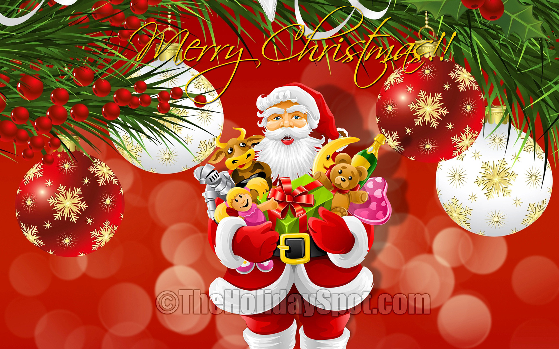 1920x1200, Santa With Toys In Christmas Wallpaper 
 - Happy Christmas Day 2019 - HD Wallpaper 