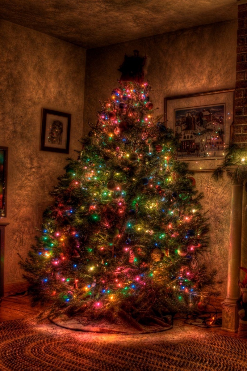 Wallpaper Tree, Christmas, Holiday, Garland, Fireplace, - Christmas Wallpaper 21 9 - HD Wallpaper 
