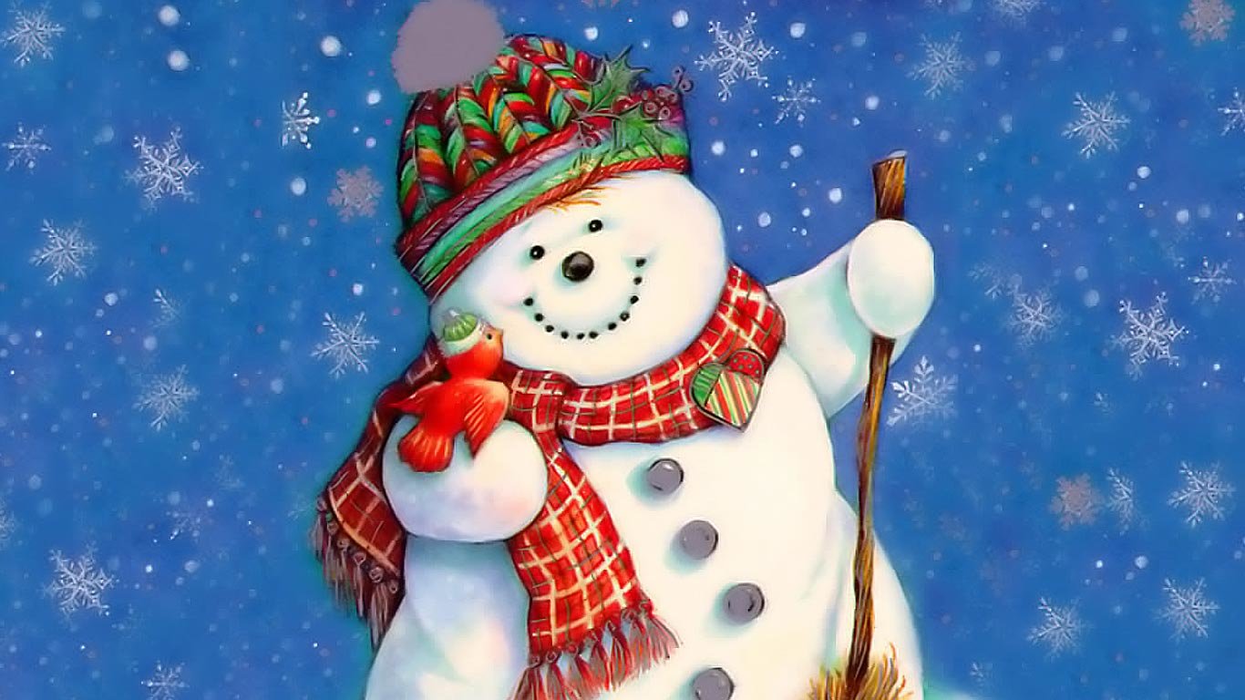 Awesome Snowman Free Background Id - Merry Christmas Snowman - HD Wallpaper 