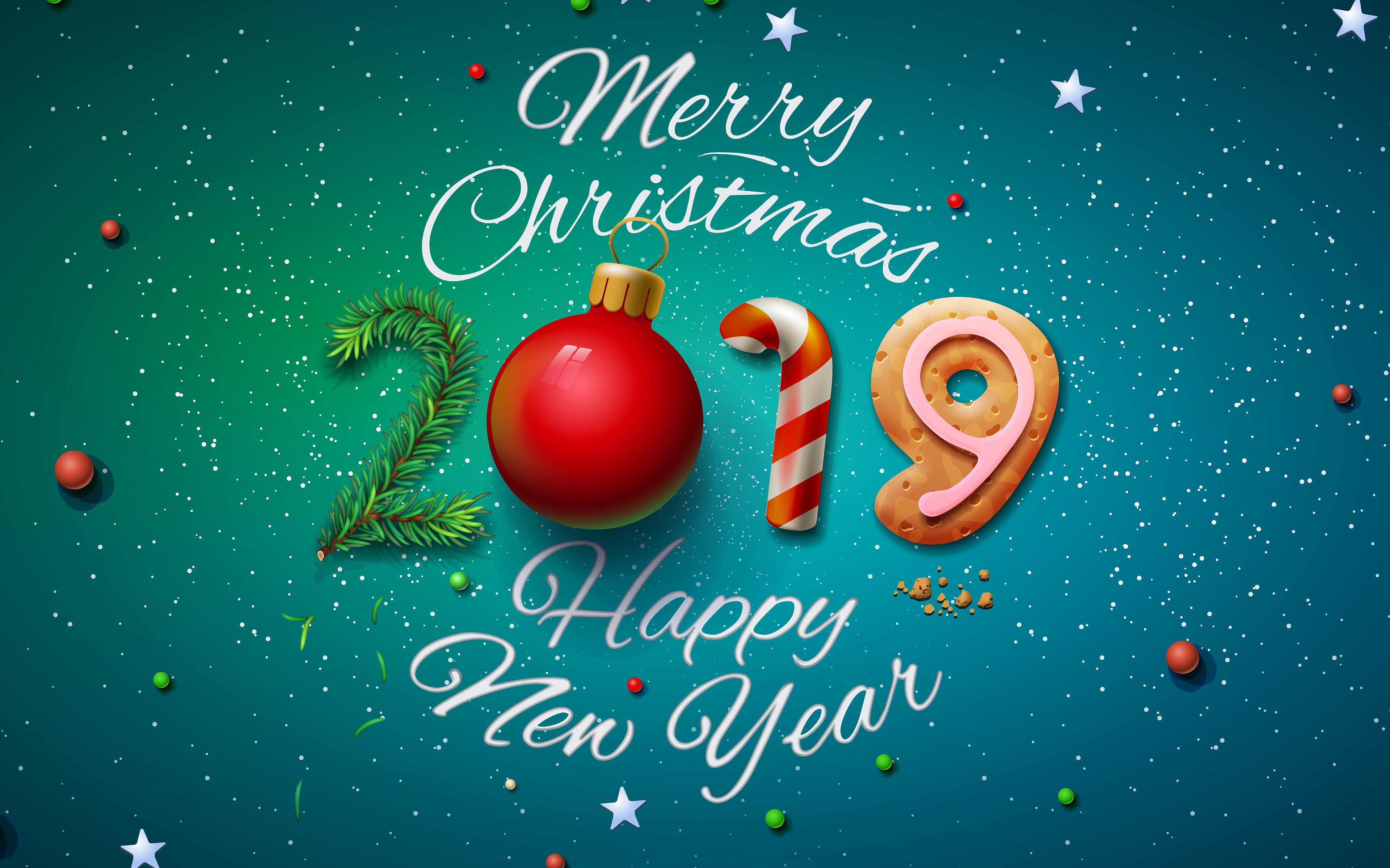 Merry Christmas 2019 Happy New Year 4k Wallpaper Hd - Christmas Images 2019  Hd - 3840x2400 Wallpaper 