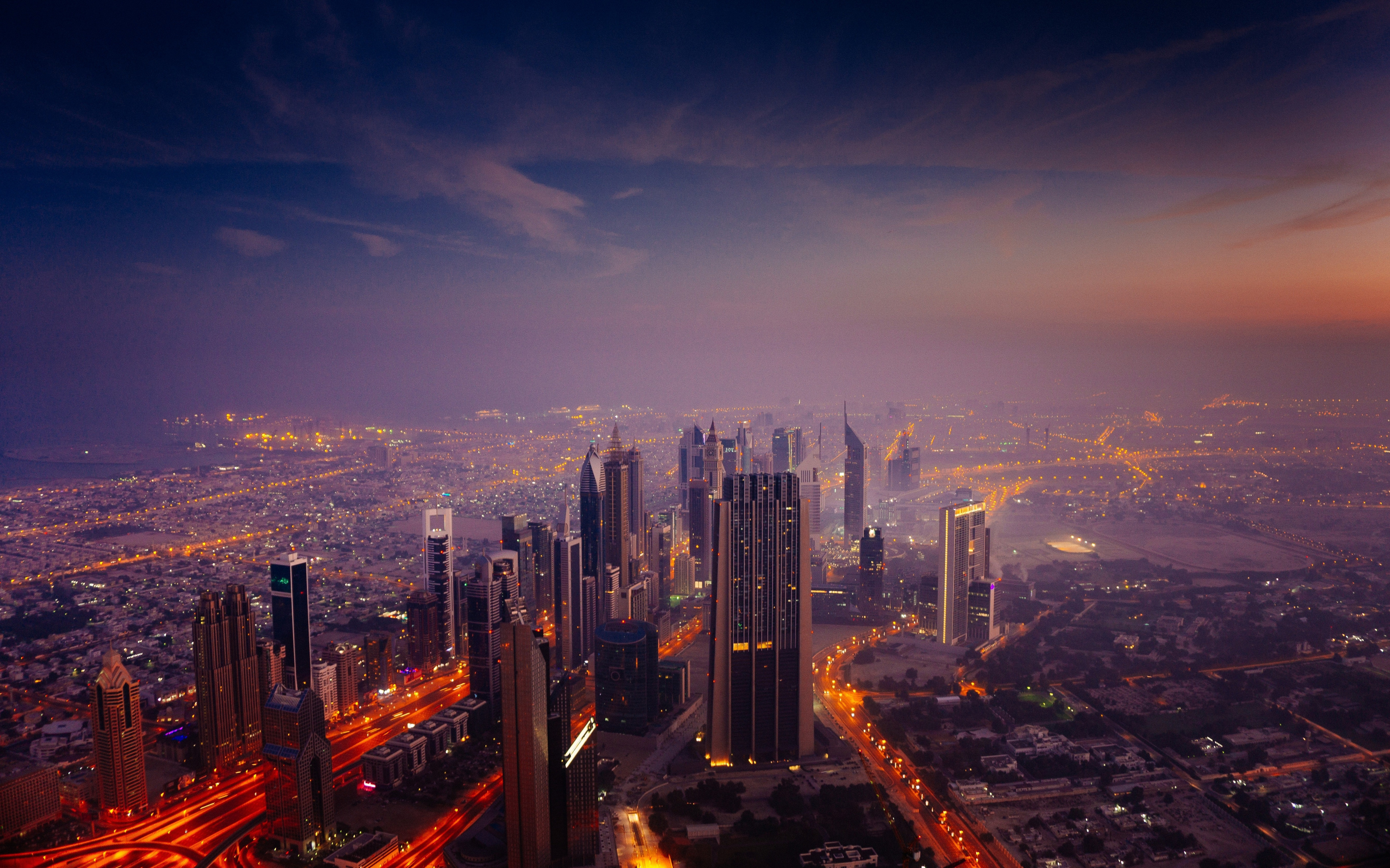Cityscape, Dubai At Night, Buildings, Sky, Aerial View, - Motivational Burj Khalifa Quotes - HD Wallpaper 