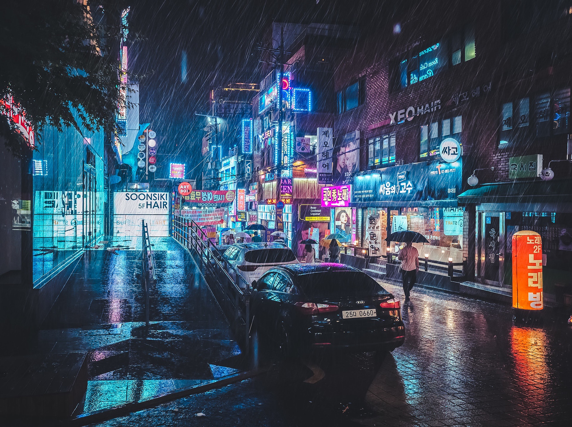 City At Night Rain - HD Wallpaper 