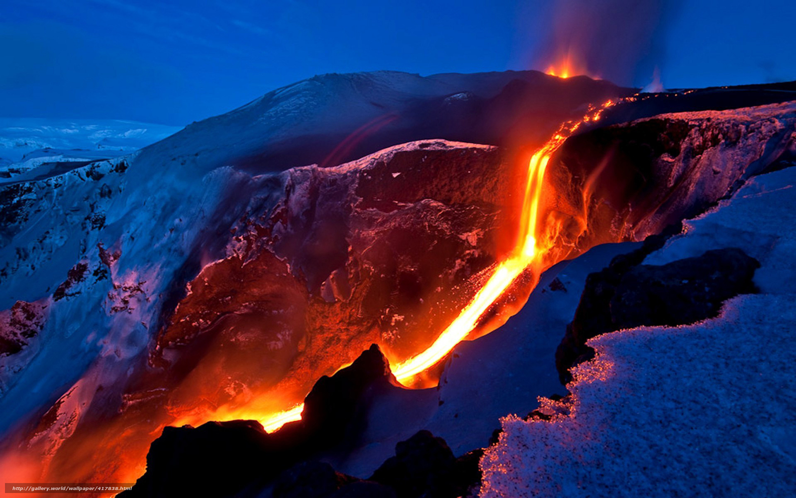Download Wallpaper Snow, Lava, Izberzhenie, Magma Free - Iceland Volcano - HD Wallpaper 