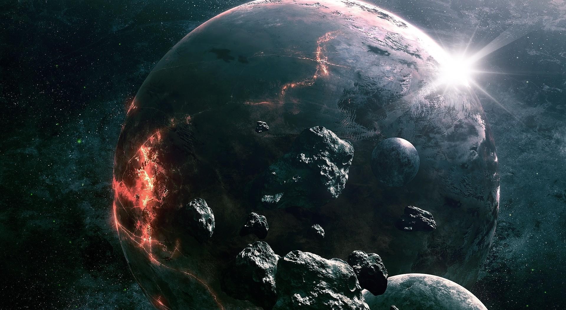 Sci Fi Destroyed Planet - HD Wallpaper 