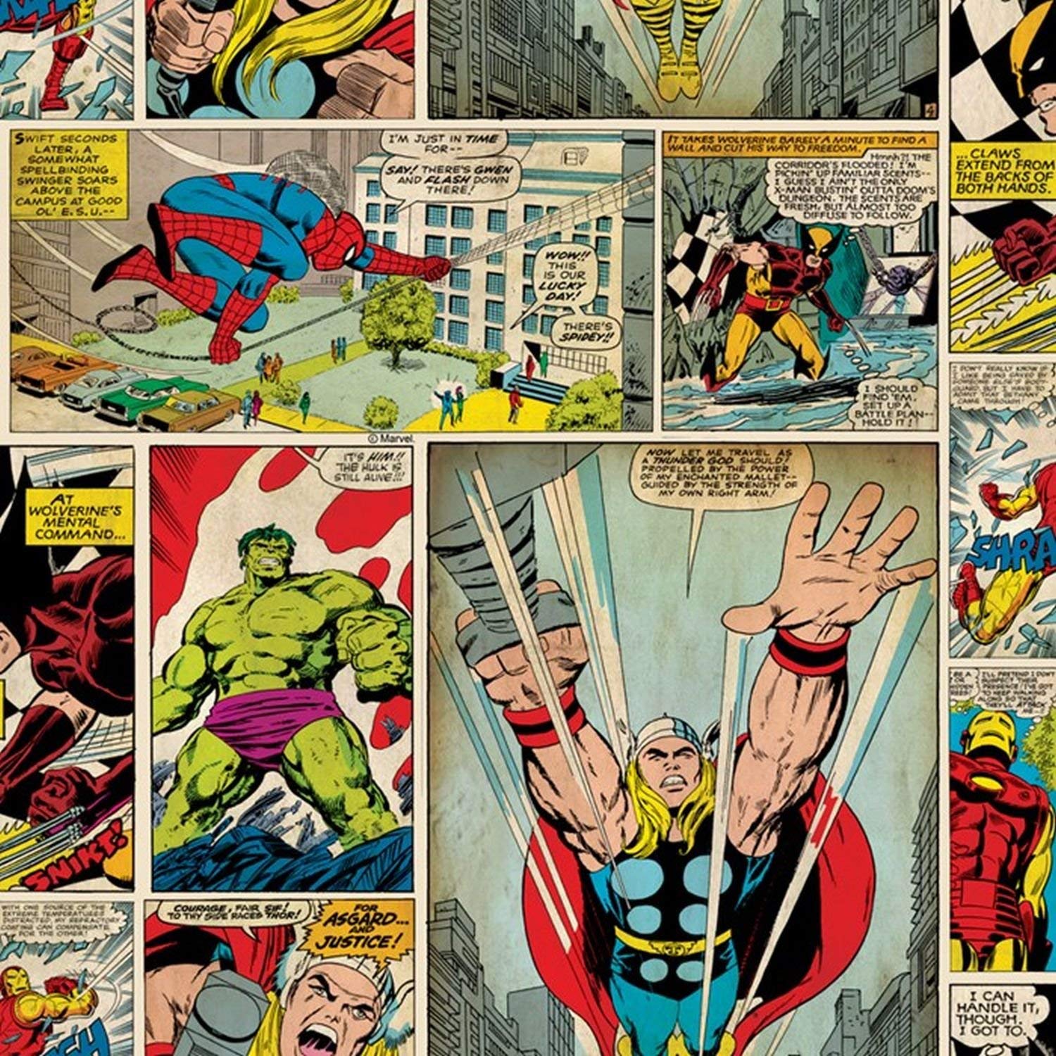 70-264 Graham And Brown Marvel Comic Strip Wallpaper - Avengers Marvel Comic Strips - HD Wallpaper 