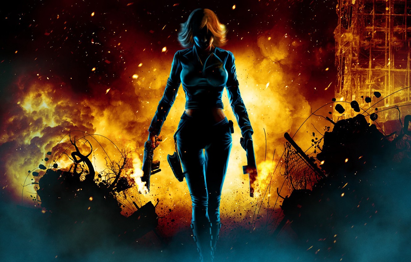 Photo Wallpaper Animation, Black Widow, The Avengers, - Girl Walking Through Fire - HD Wallpaper 