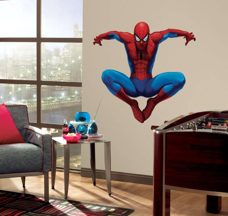 Spiderman Wallpaper For Bedroom - Spiderman Wall Decal - HD Wallpaper 
