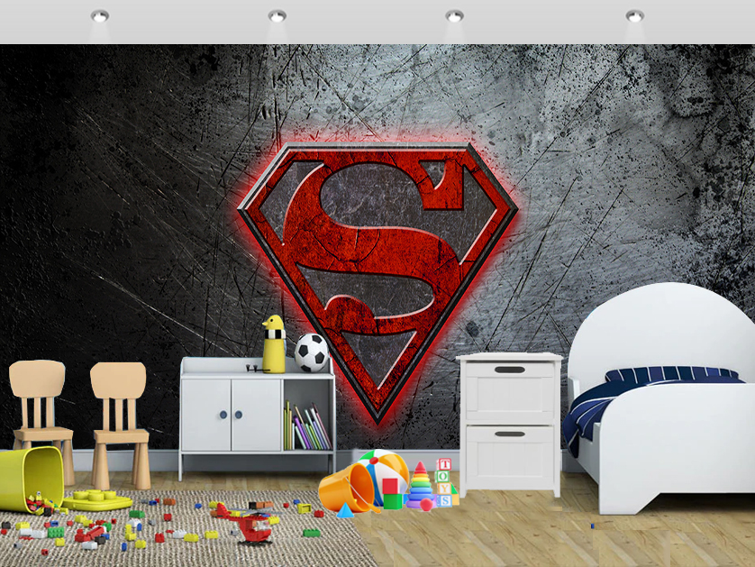 Superman Logo Ultimate Superhero Wall Mural Kids - Seamless Pattern Aztec Hd - HD Wallpaper 