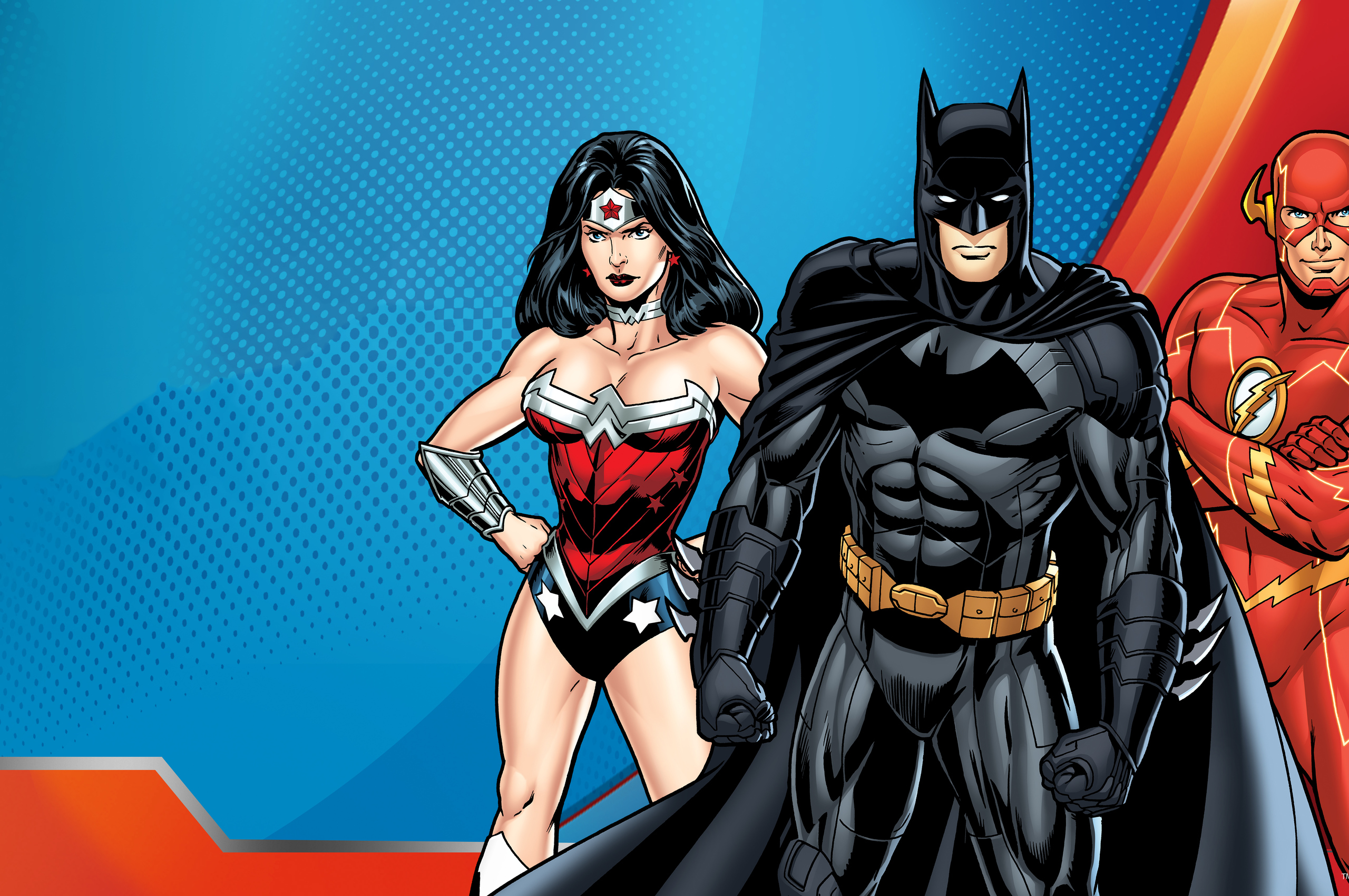 Flash Batman And Wonderwoman - HD Wallpaper 