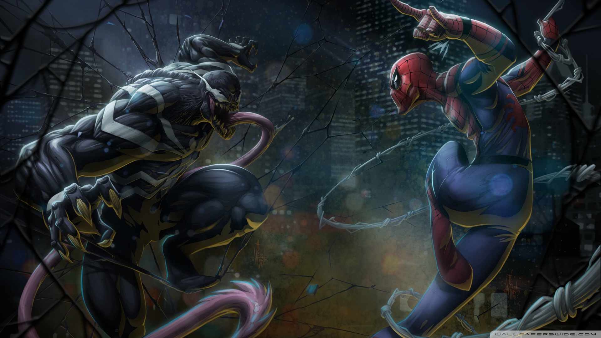 Venom Vs Spiderman Wallpaper 4k - HD Wallpaper 