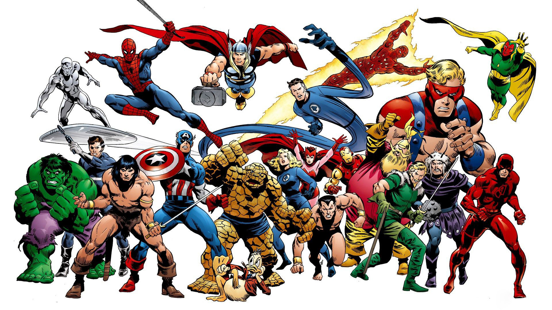 All Marvel Characters Background - HD Wallpaper 