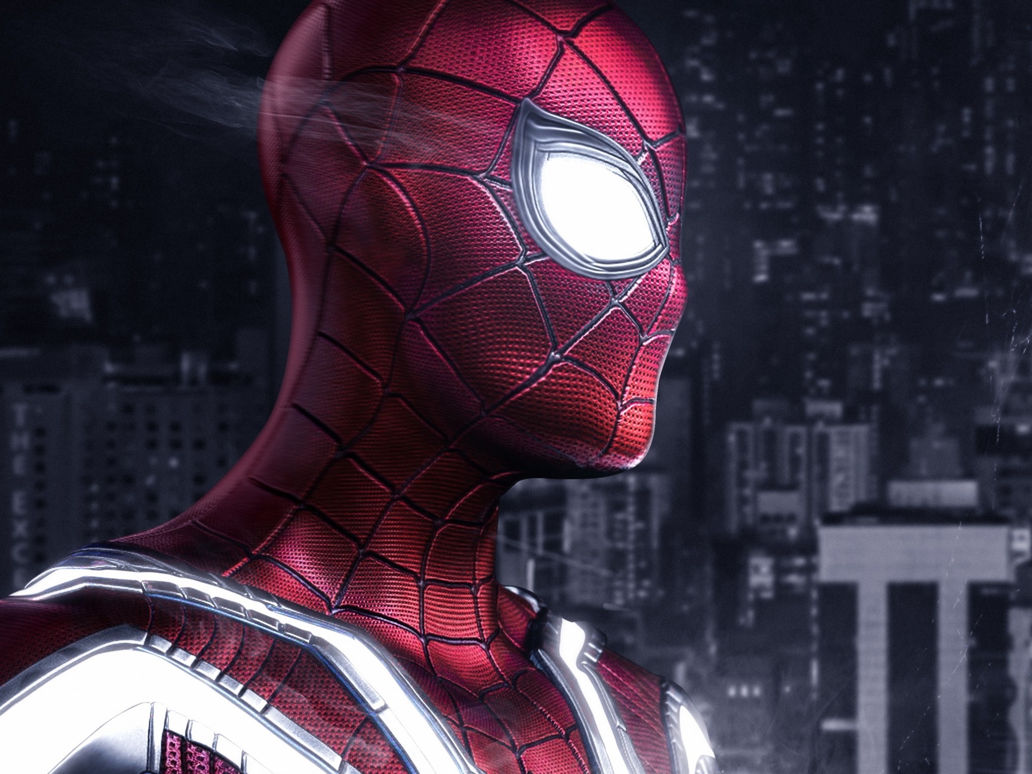 Spider-man, Cityscape, Shiny Eye, Superhero - Desktop Wallpapers Spiderman Art - HD Wallpaper 