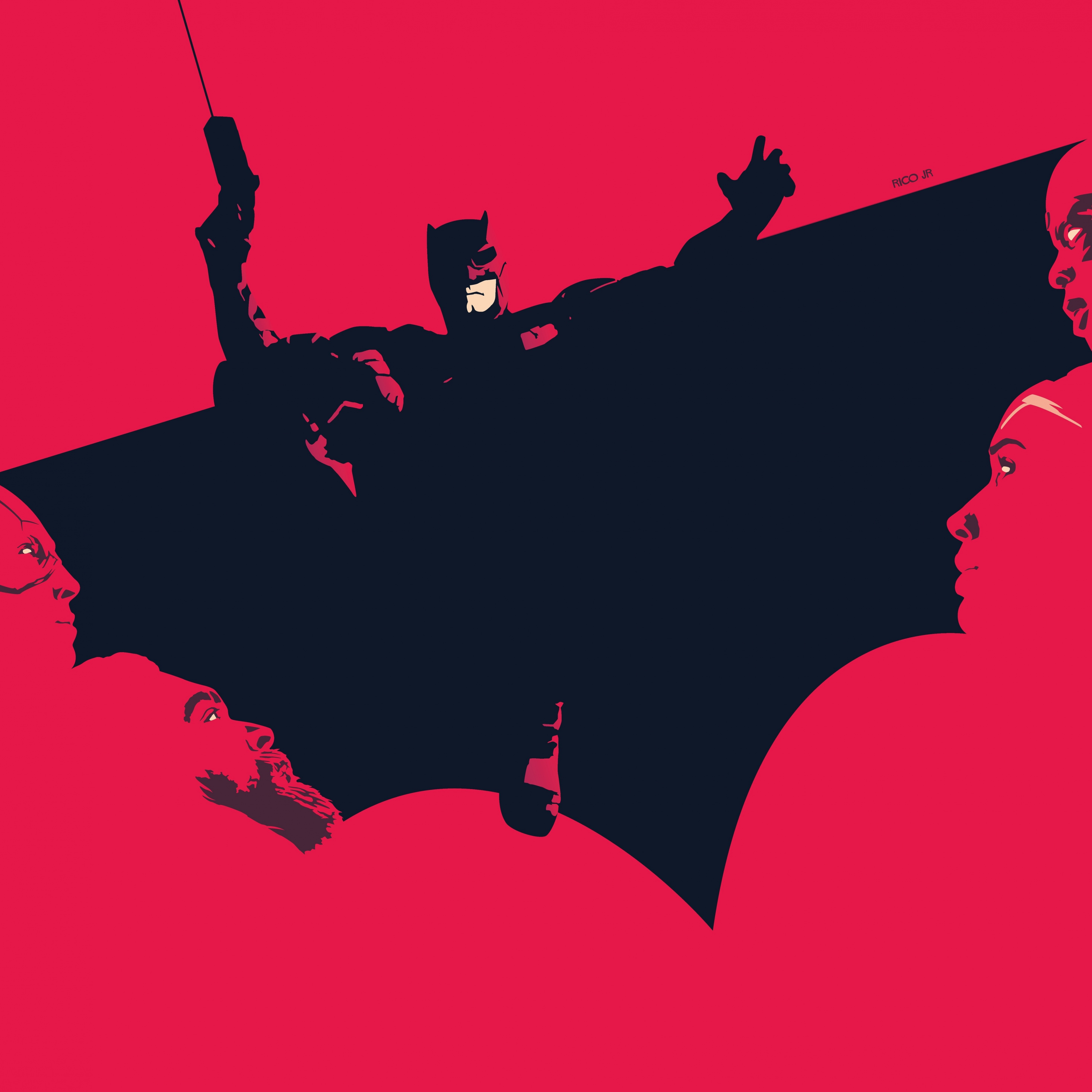 Justice League, Batman, Minimal Art, Wallpaper - Miller Justice League Art - HD Wallpaper 