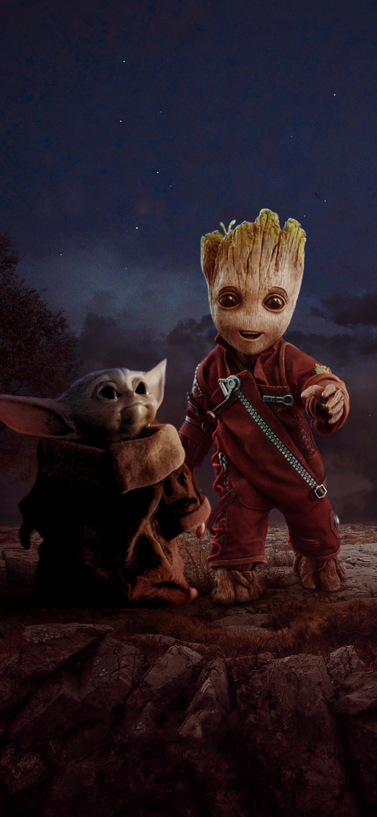 Baby Groot And Baby Yoda - HD Wallpaper 