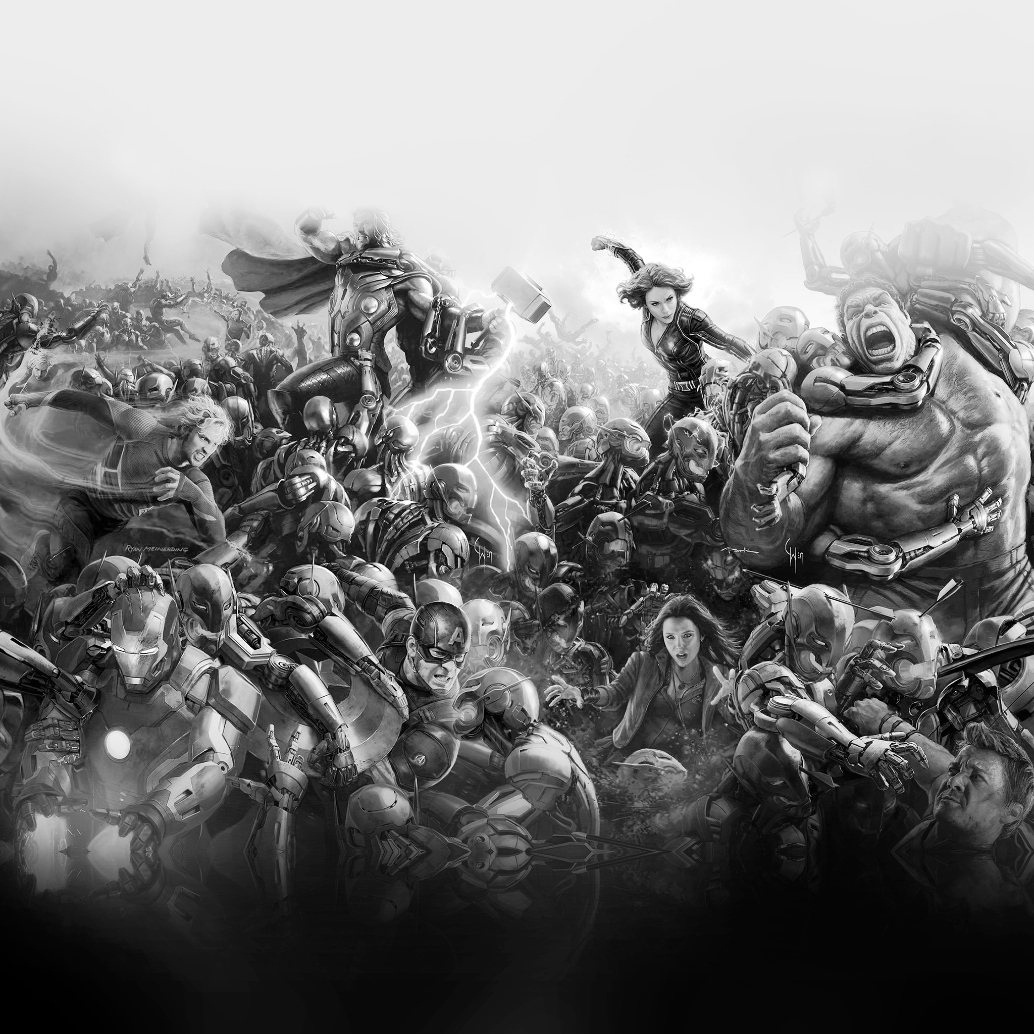 Marvel Black And White Wall Paper - HD Wallpaper 