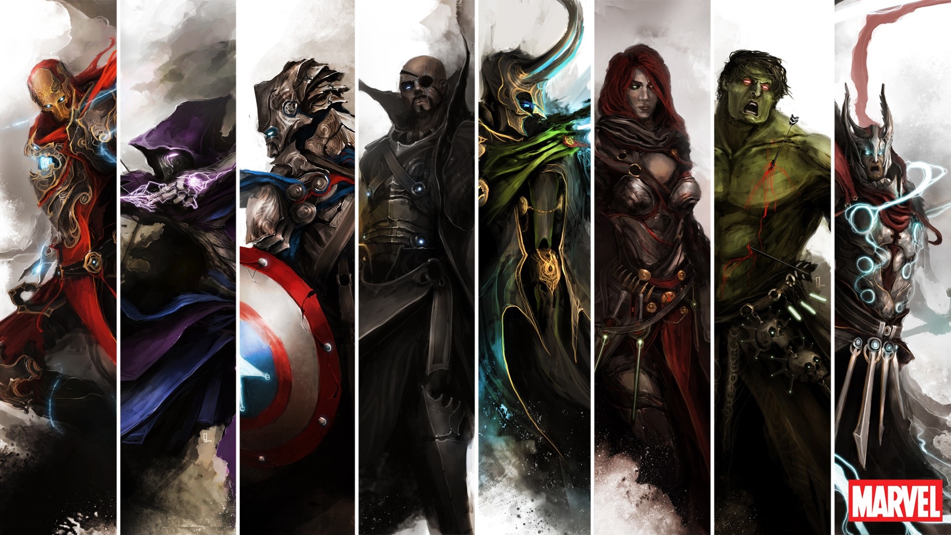 Wallpaper Marvel Superheroes Art Painting Marvel Wallpaper Hd 19x1080 Wallpaper Teahub Io