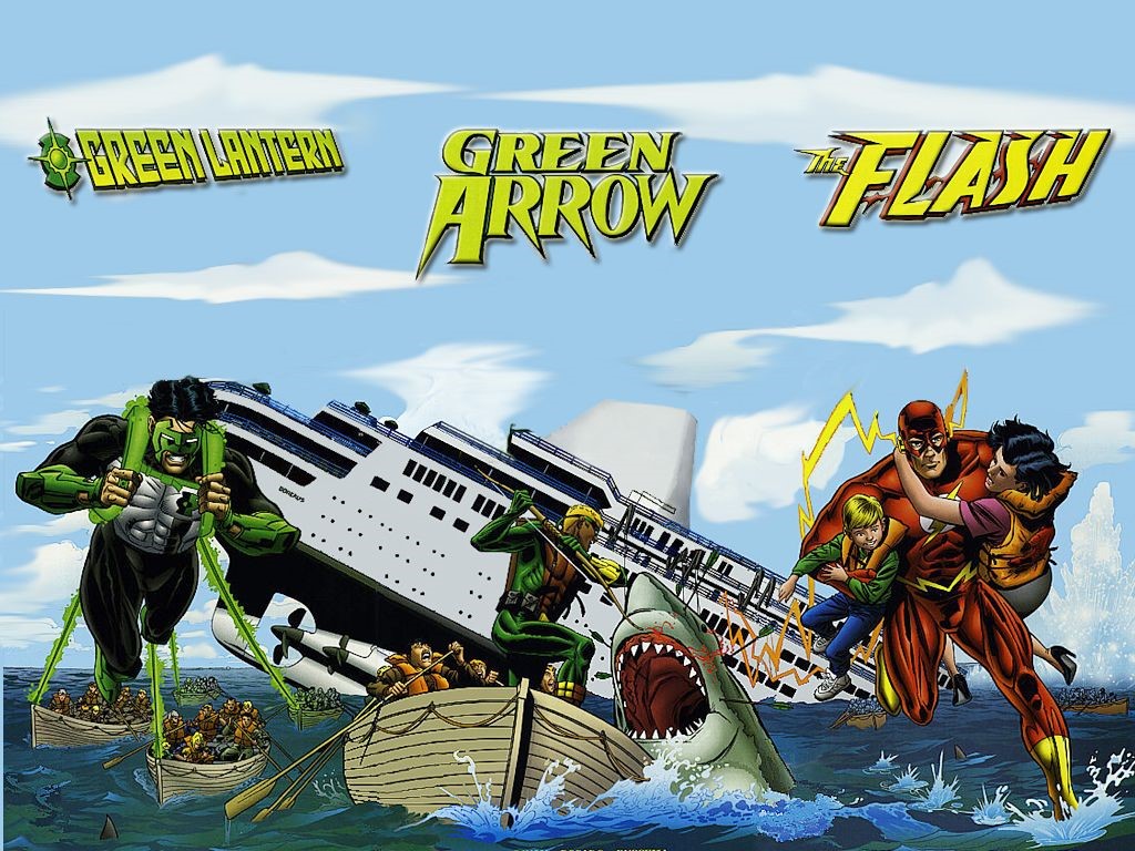 Green Lantern, Green Arrow And The Flash - Flash Green Arrow Green Lantern - HD Wallpaper 