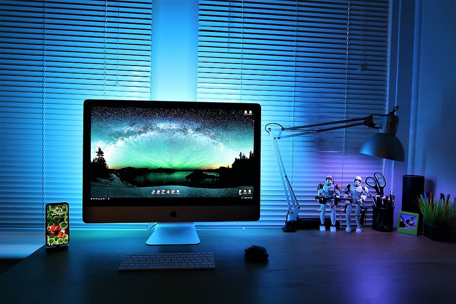 Apple Imac Iphone Rgb, Silver Imac Beside Space Gray - HD Wallpaper 