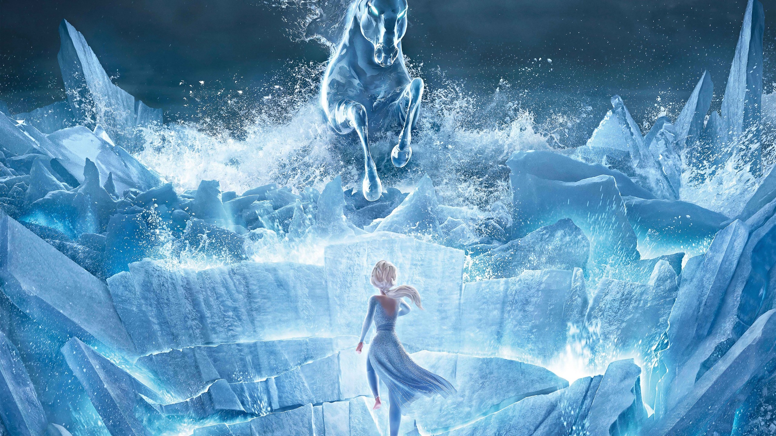 Frozen 2, Elsa, Glaciers, Horse, Animation - HD Wallpaper 