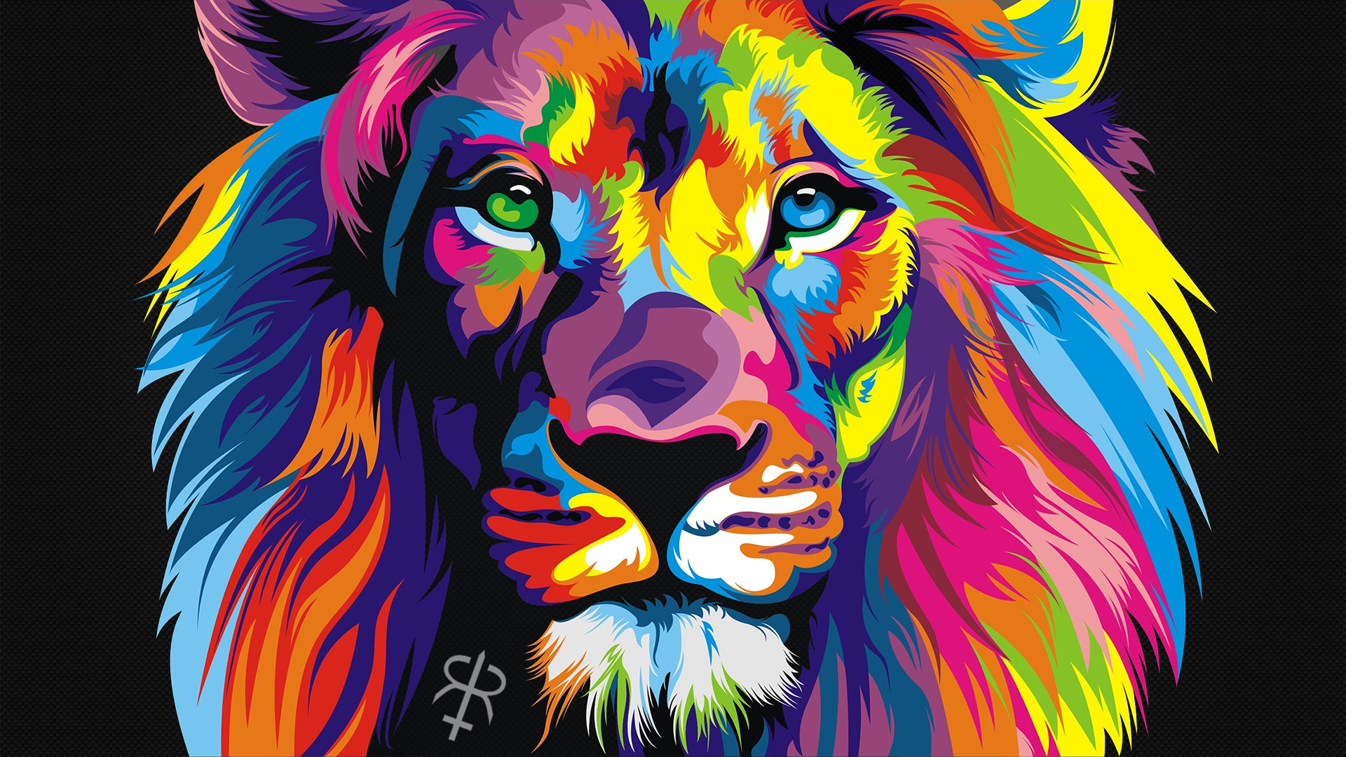 Colorful, Animals, Lion Wallpapers Hd / Desktop And - Lion Wallpaper Colorful - HD Wallpaper 