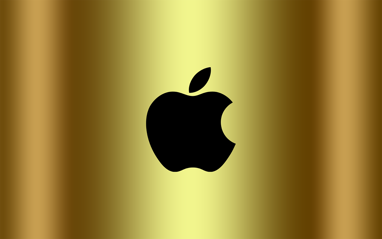 Apple Background,gold Wallpaper,free Pictures, Free - Logo Apple - HD Wallpaper 