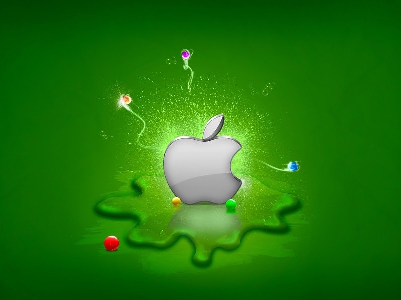 Apple Background Computer Wallpaper - Green Apple Logo Background Hd - HD Wallpaper 