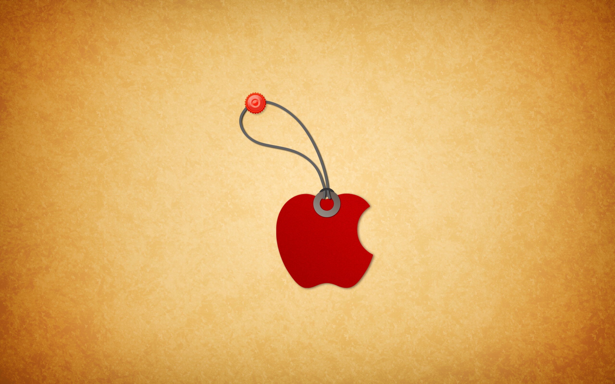 Red Apple With Yellow Background - Apple - HD Wallpaper 