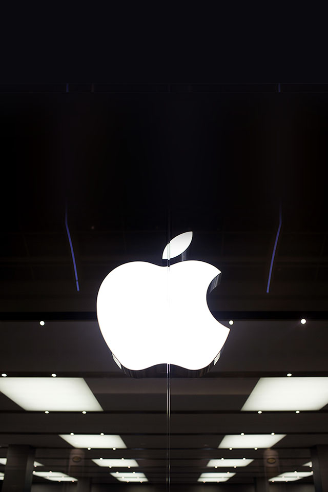 Com Apple Wallpaper Apple Store Logo Dark Iphone4 - Dark Apple Store - HD Wallpaper 