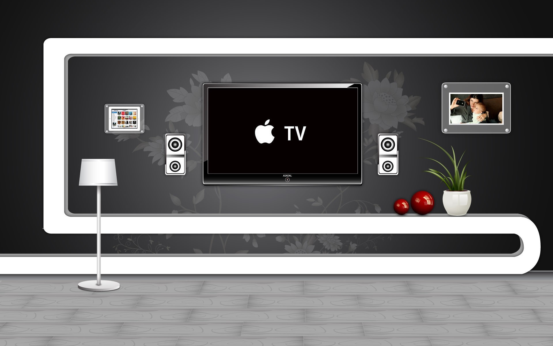 Apple Screen Display Business Telephone Pill Technology - Pc Hd Room Desktop Background - HD Wallpaper 