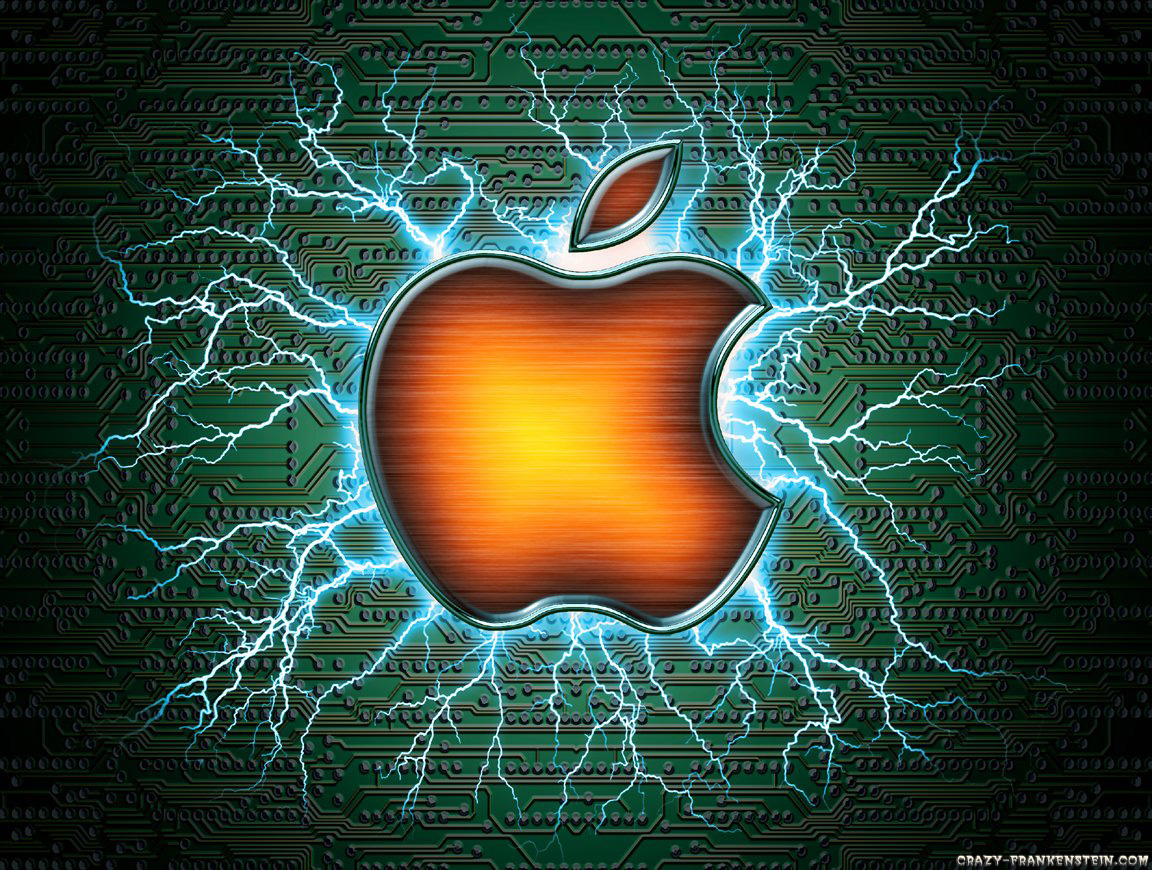 Apple Logo With Lightning - HD Wallpaper 