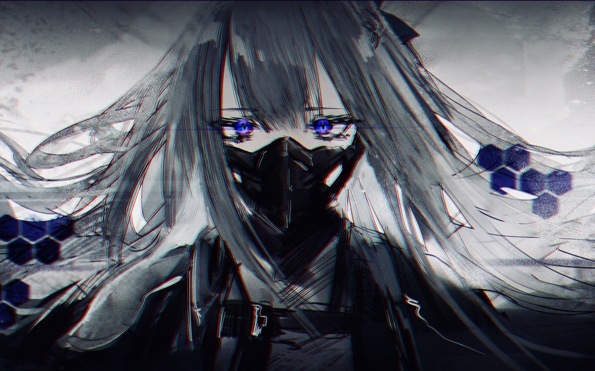 Girls Frontline, Ak-12, Mask, Sad Face, Blue Eyes - Girls Frontline Ak 12 Mask - HD Wallpaper 