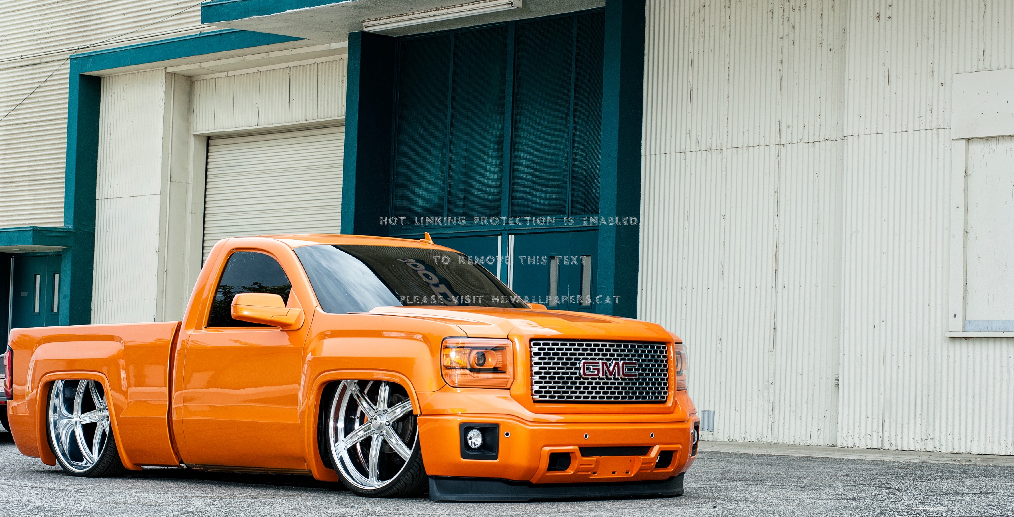 Gmc Sierra Single Cab Slammed Orange Truck - Single Cab Low Trucks - HD Wallpaper 