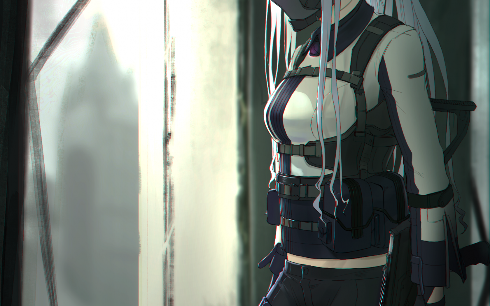 Ak-12, Girls Frontline, Mask, White Hair, Assassin - Girls Frontline Ak 12 - HD Wallpaper 