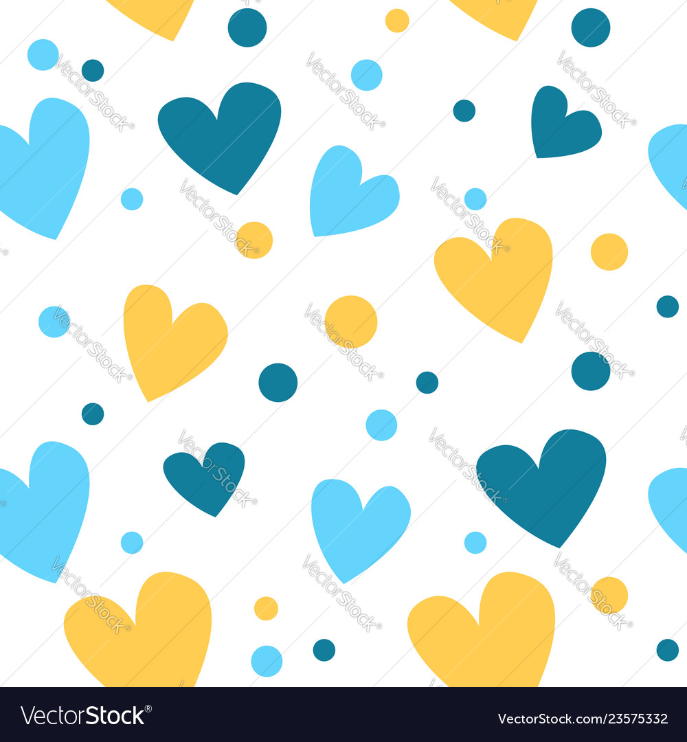 Yellow And Blue Hearts - HD Wallpaper 