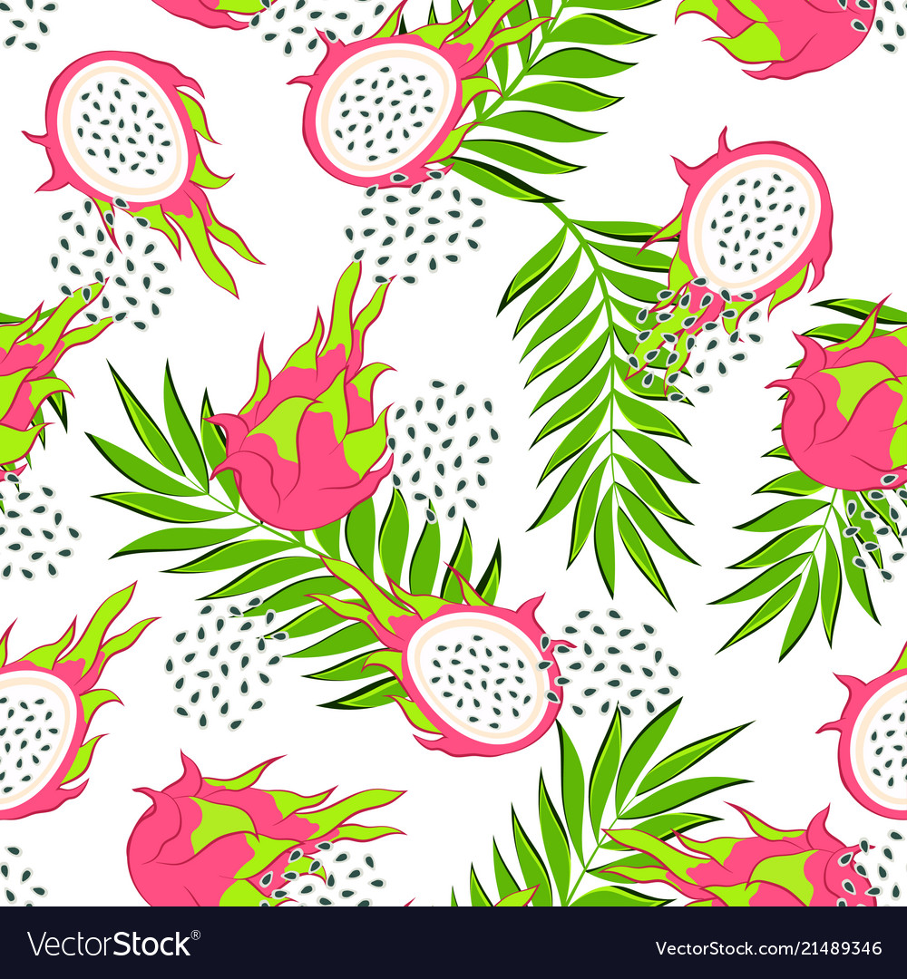 Dragon Fruit Vector Pattern - HD Wallpaper 