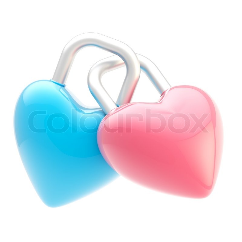 Blue And Pink Heart - HD Wallpaper 