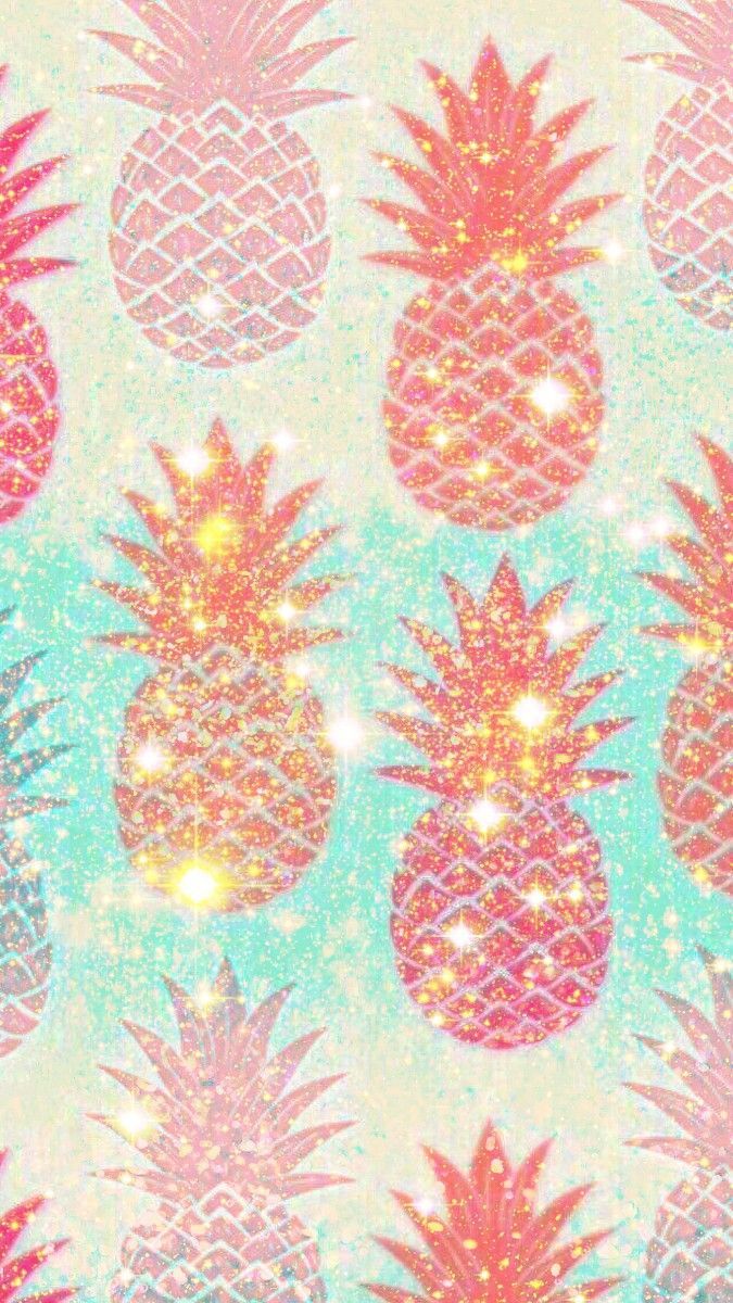Pineapple Background Glitter - HD Wallpaper 