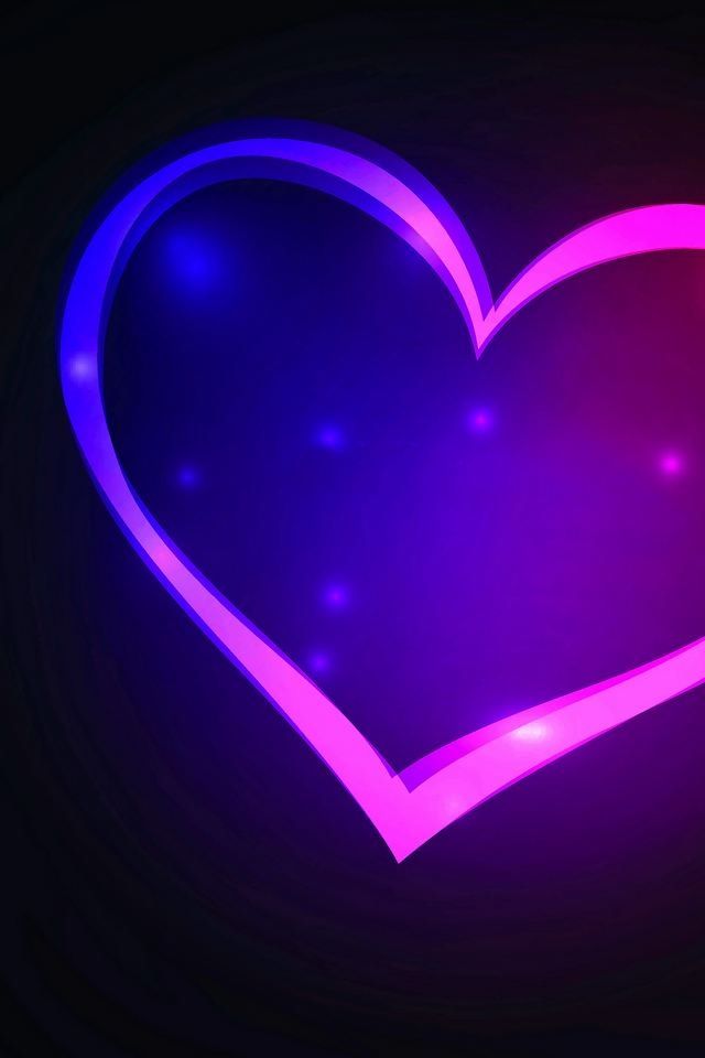 Blue And Purple Heart - HD Wallpaper 