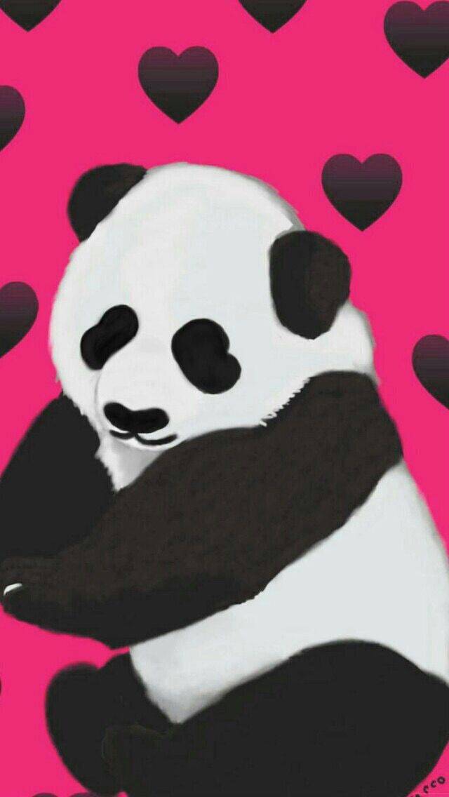 Pink Picture Of Panda - HD Wallpaper 