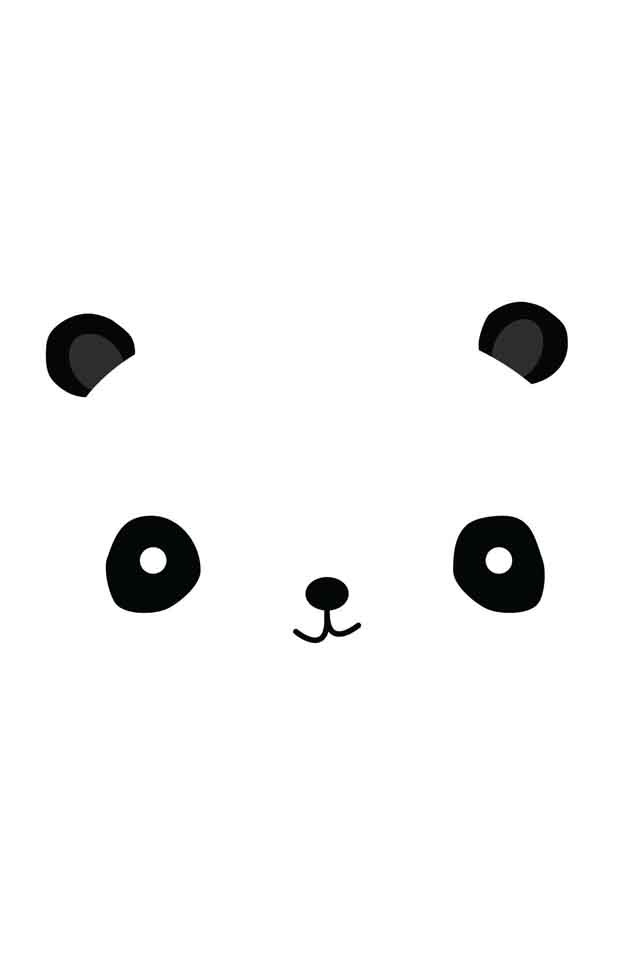 Panda, Wallpaper, And Black Image - Black And White Lockscreen - HD Wallpaper 