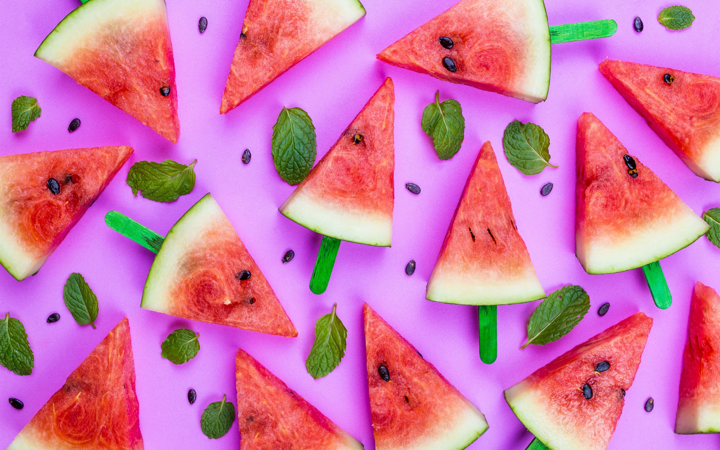 Wallpaper Some Slices Of Watermelon, Summer Fruit, - Summer Watermelon - HD Wallpaper 