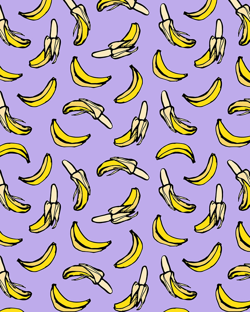 Banana On A Blue Background - HD Wallpaper 