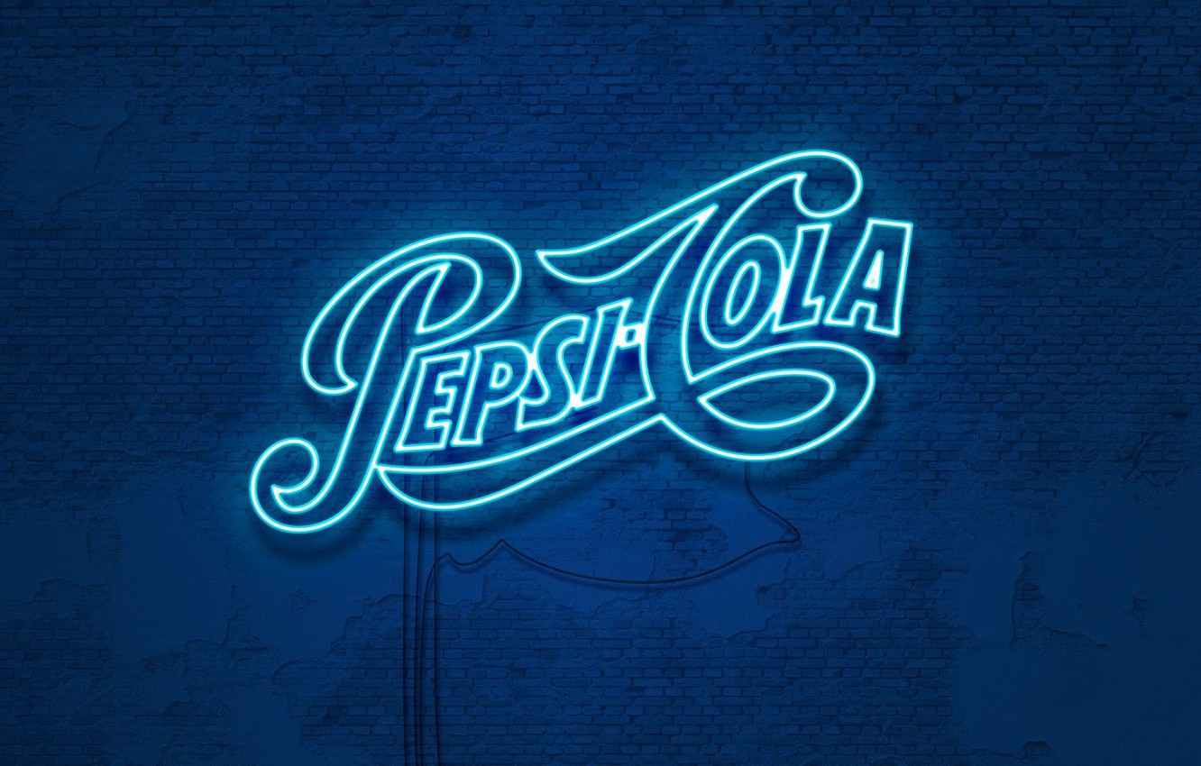 Photo Wallpaper Wall, Neon, Wall, Drink, Cola, Pepsi, - Pepsi Hd - HD Wallpaper 