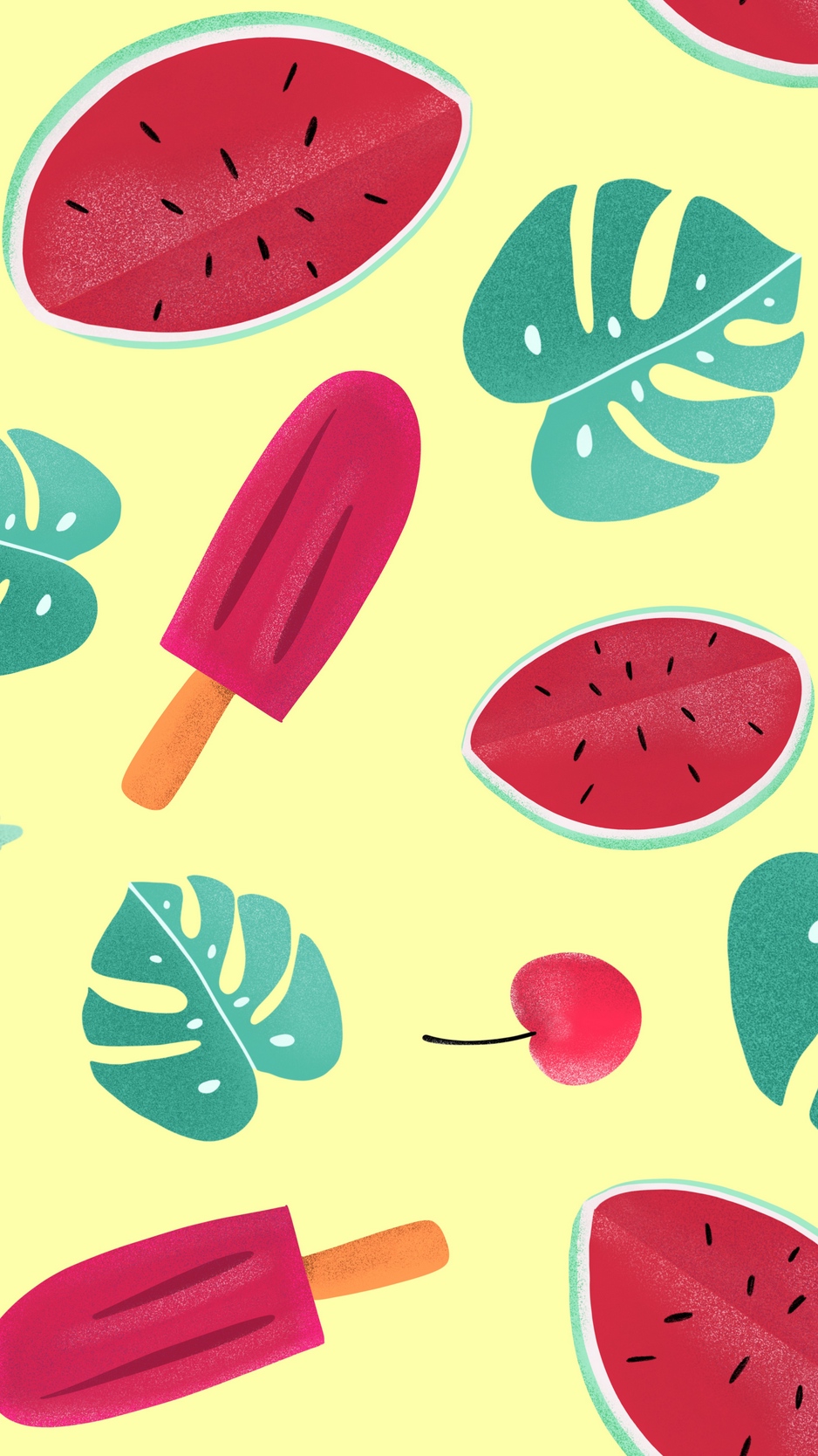 Wallpaper Ice Cream, Watermelon, Strawberry, Leaves, - Watermelon Wallpapers For Ipad - HD Wallpaper 