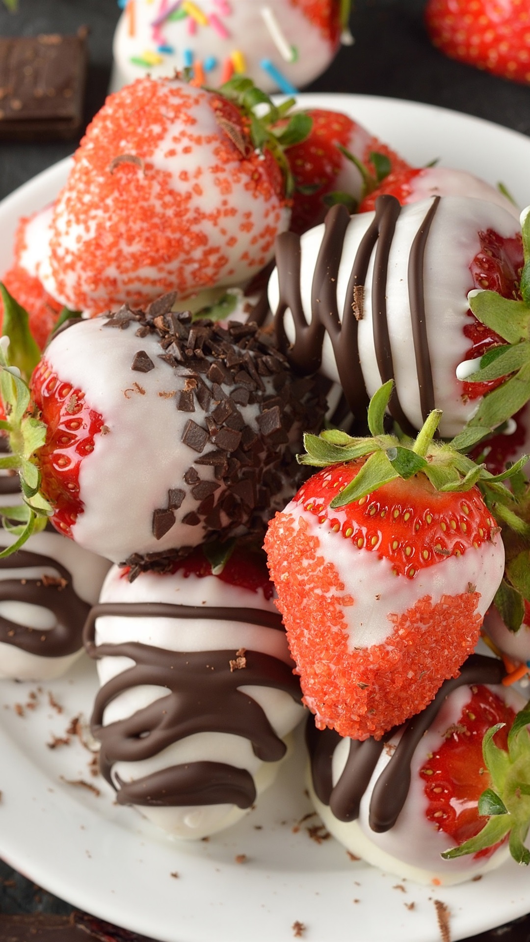 Iphone Wallpaper Strawberry, Chocolate-covered, Dessert - Chocolate - HD Wallpaper 