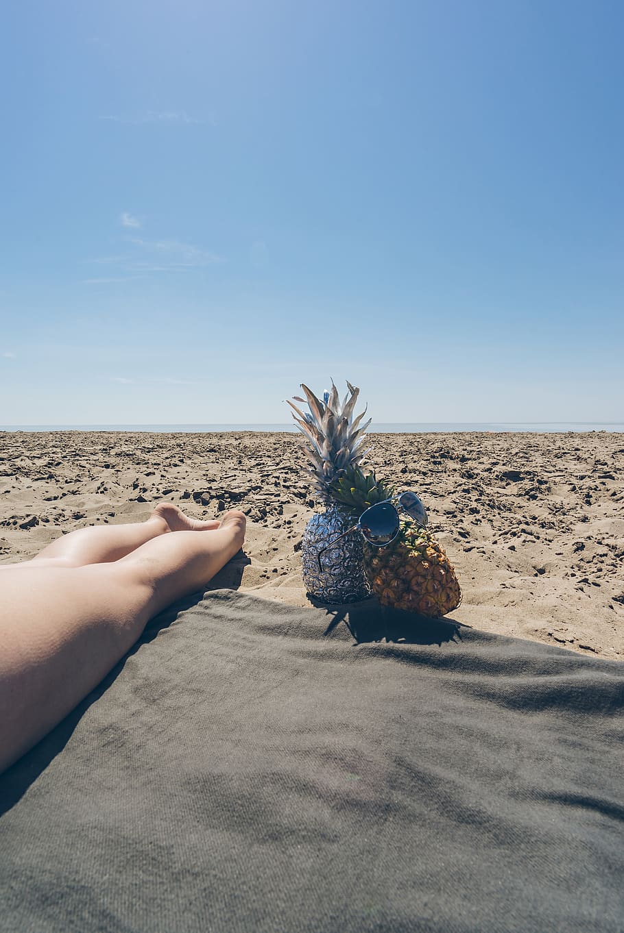 Two Pineapple Near Barefooted Person On Brown Field, - Sun Tanning - HD Wallpaper 