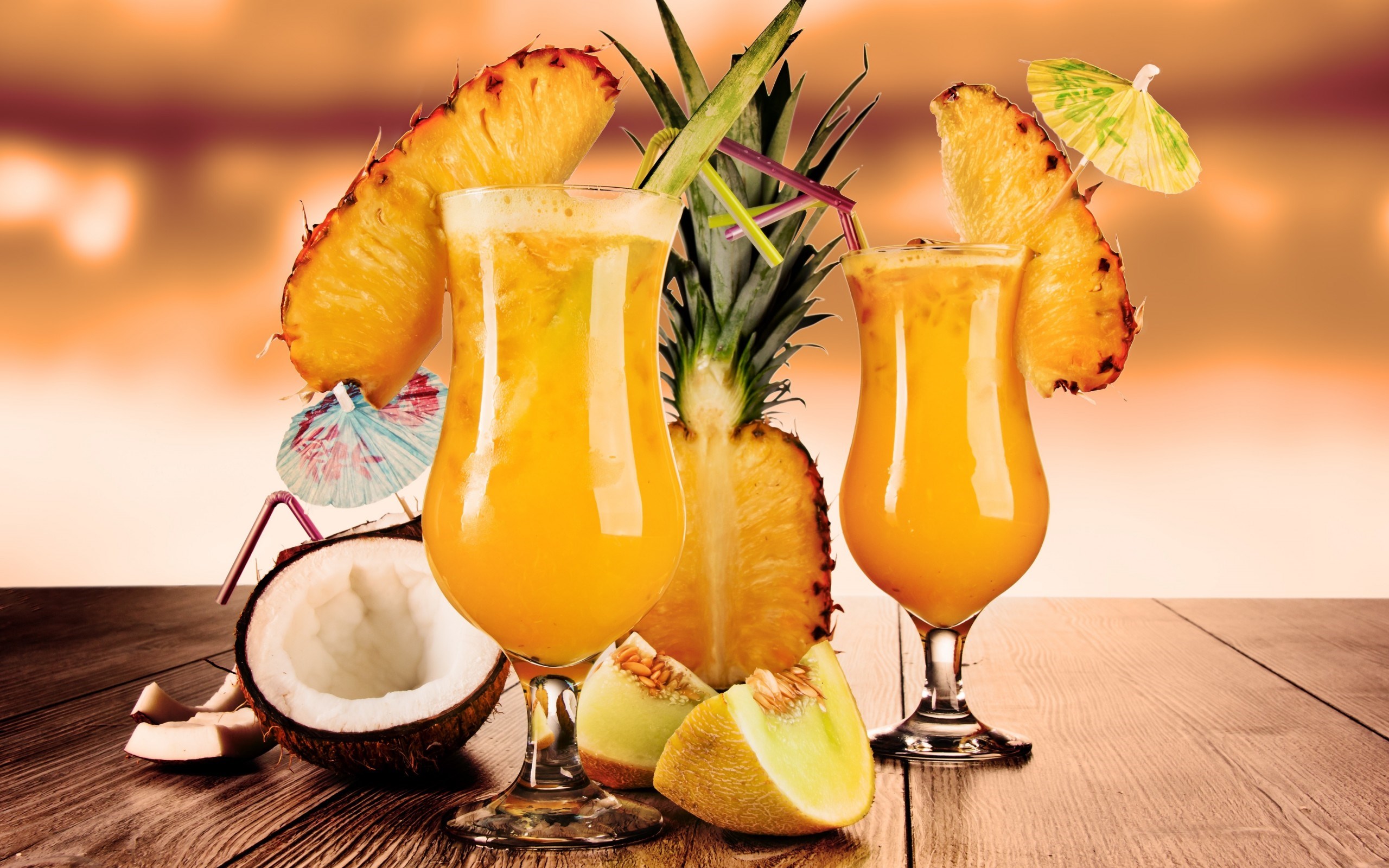 Cocktails Fruit Pineapple Coconut - HD Wallpaper 