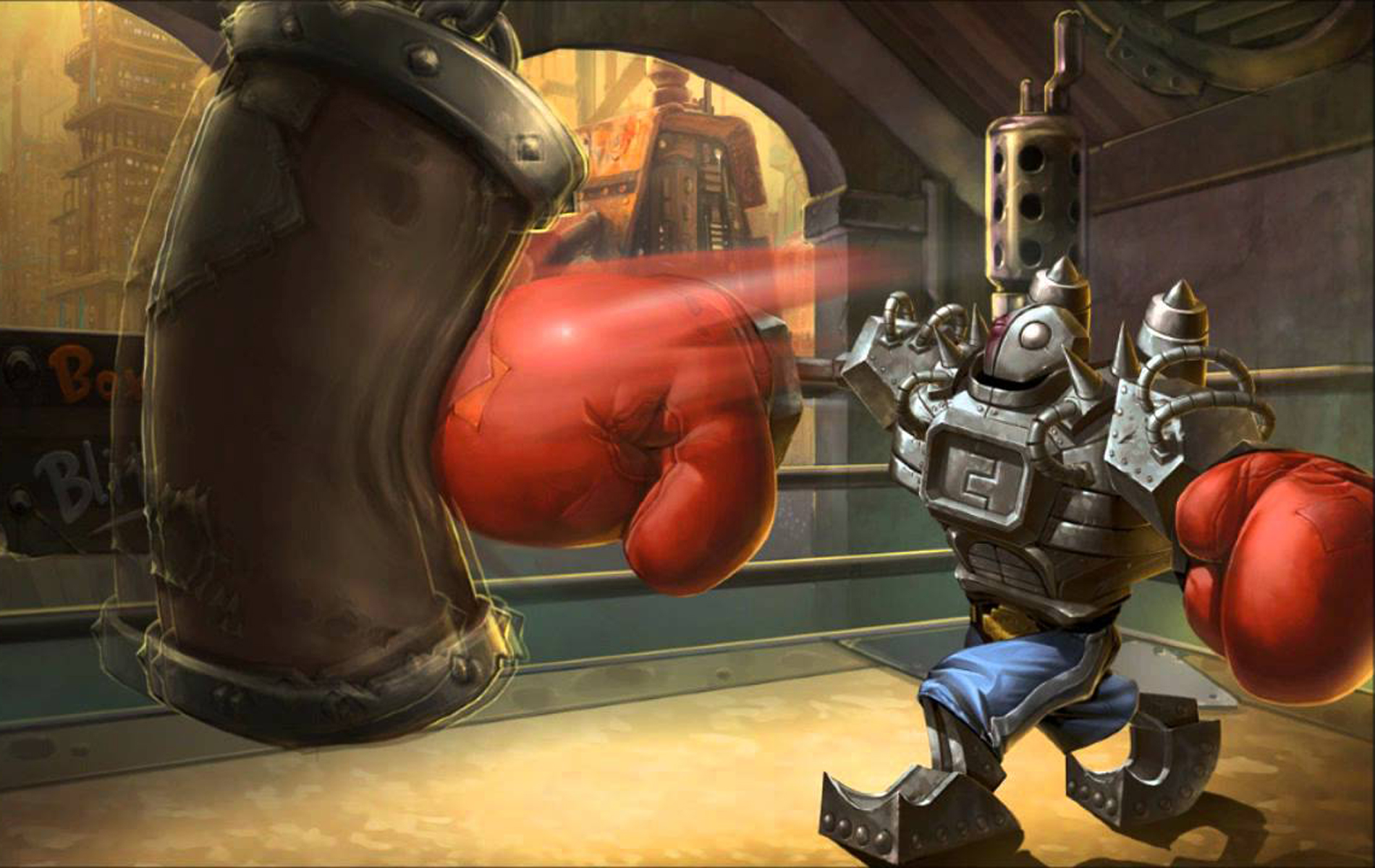 Boom Boom Blitzcrank Old Skin Wallpaper - Old Boom Boom Blitz - HD Wallpaper 