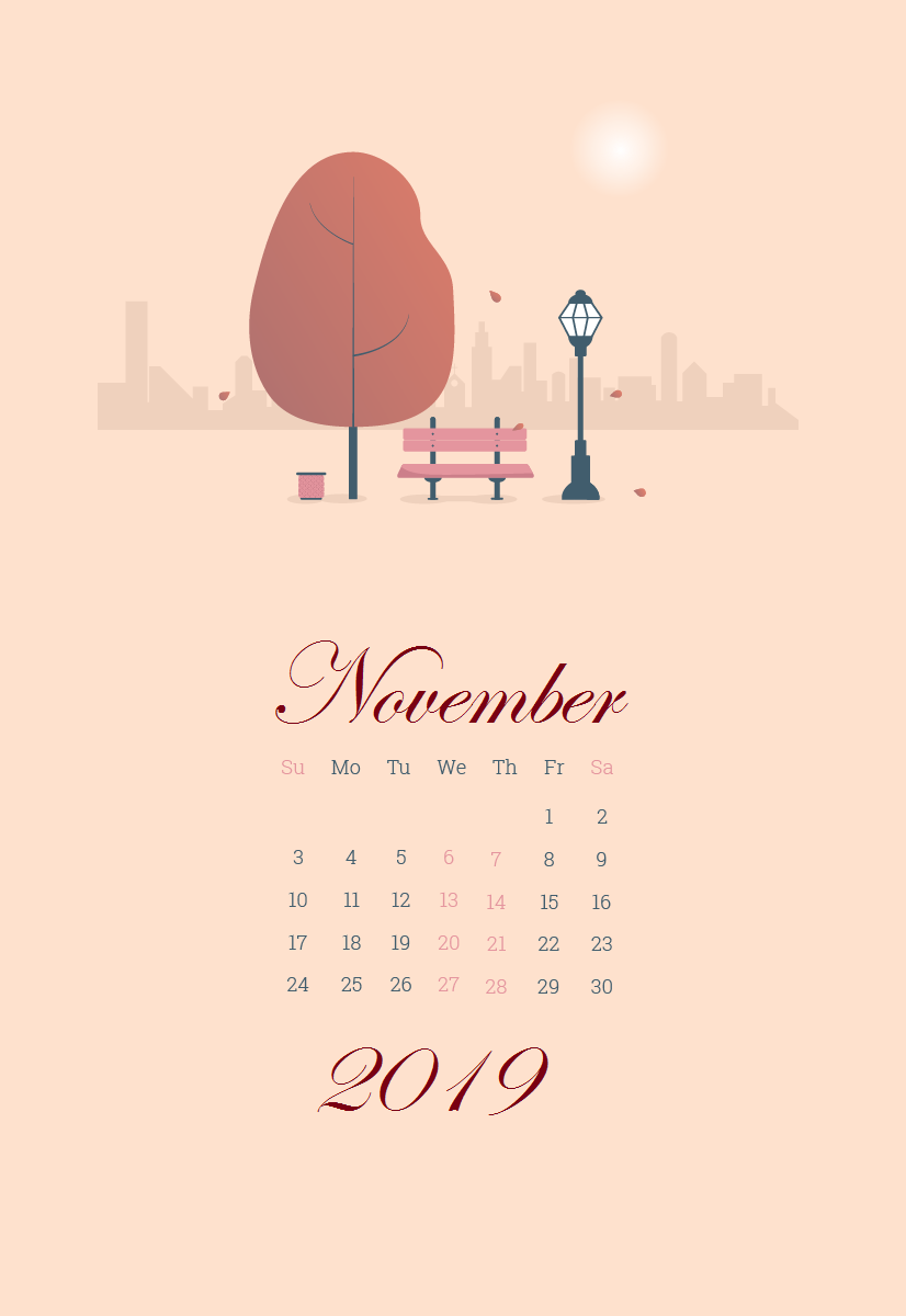 Cute November 2019 Iphone Wallpaper - October Calendar Wallpaper 2019 - HD Wallpaper 
